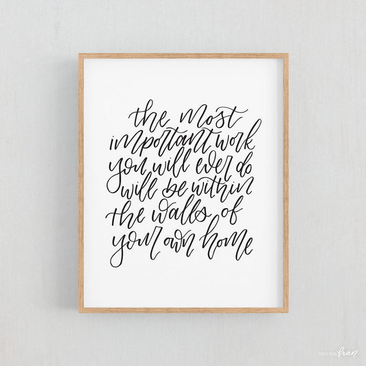 The most important work (Script) - Print