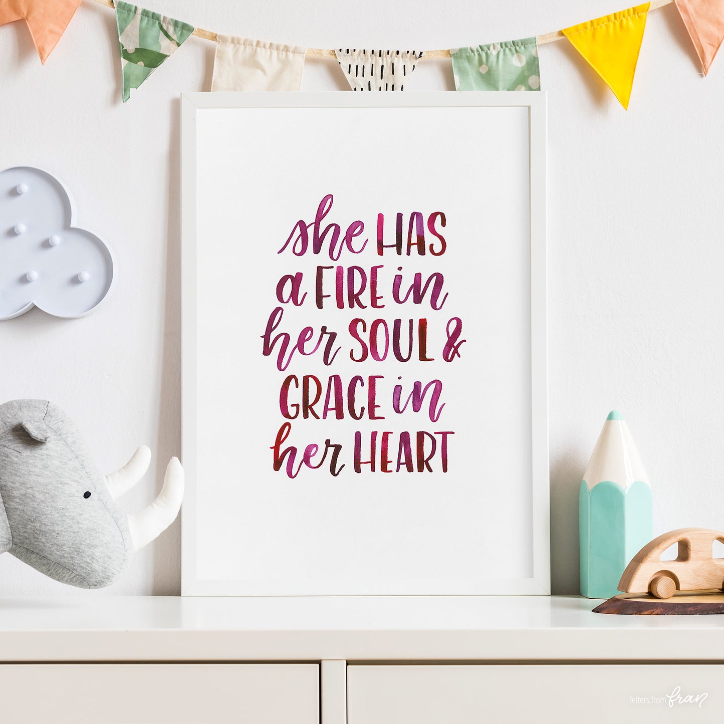 She has a fire in her soul & grace in her heart- Print